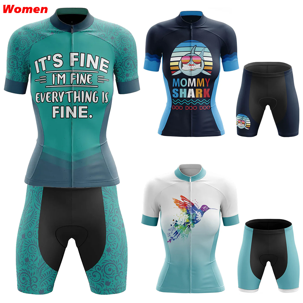 Mountain Biking Outfits Women - I'm Fine Polyester Cycling Clothing Uniform